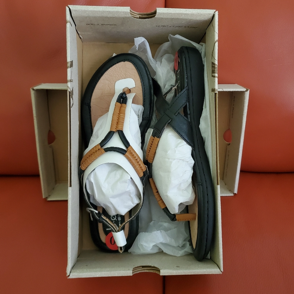 NIB Born Concept Leather Thong Sandal